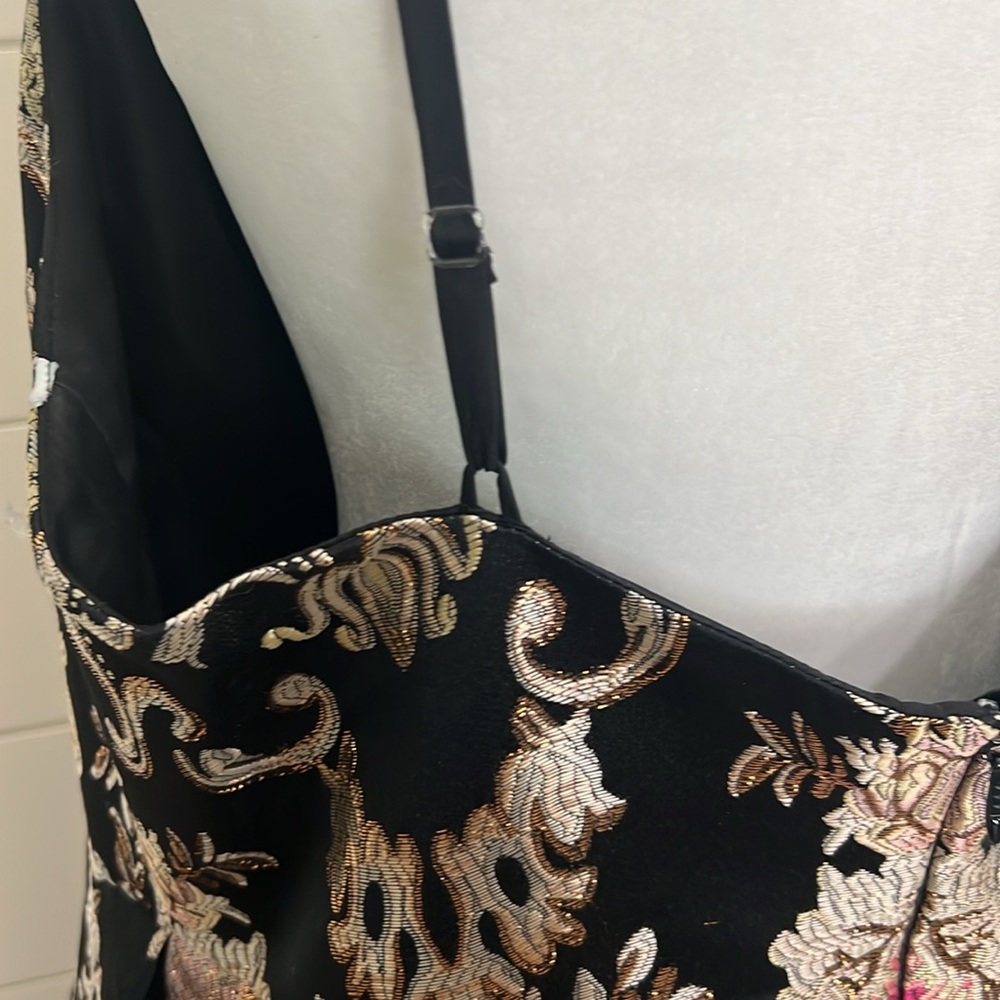 JJs House Black and Gold Floral A-line Dress - Picture 9 of 9